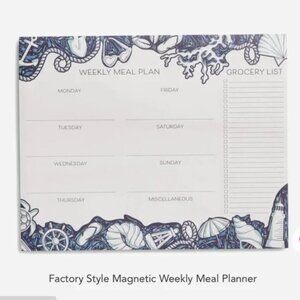 Vera Bradley Magnetic Weekly Meal Planner Shore Enough NWT